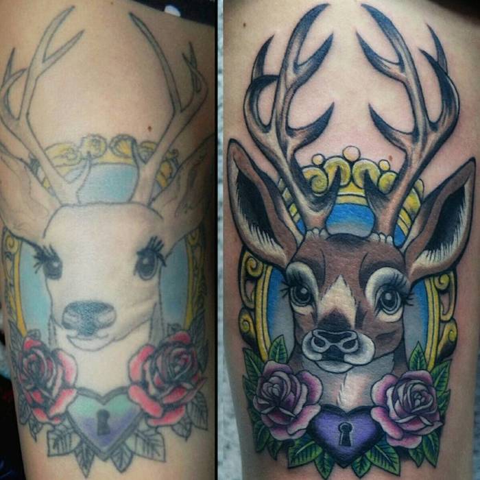 révision du tatouage après la guérison du cerf