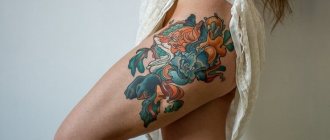 Beau tatouage sur la cuisse