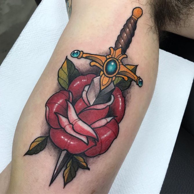 Belle dague avec rose