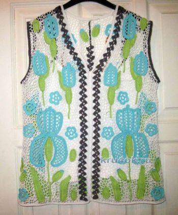 Top d'été en dentelle irlandaise au crochet