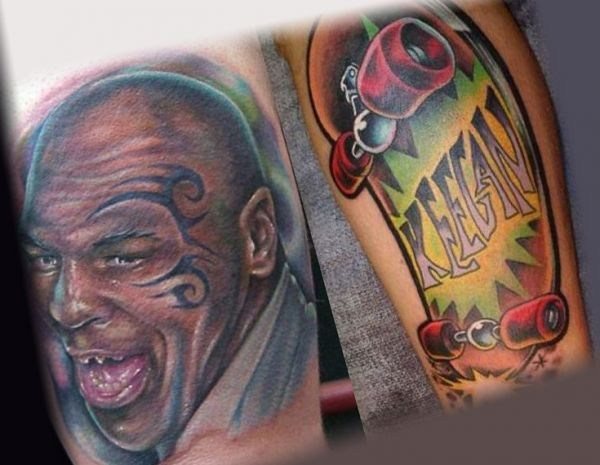 Mike Tyson et un skateboard