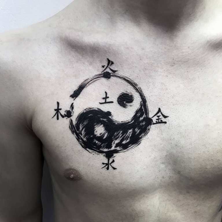 Petit tatouage sur la poitrine