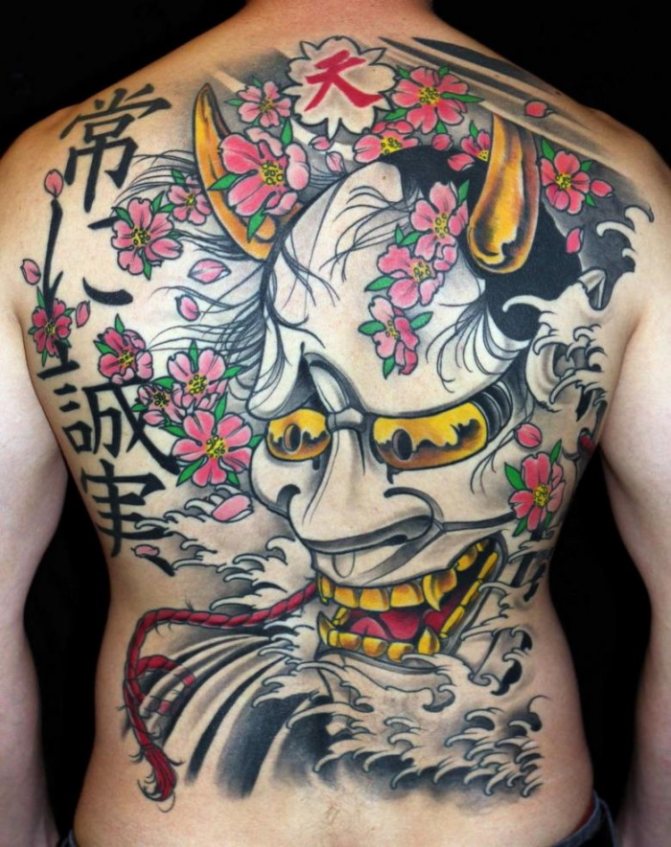 Masque Hanja. Croquis, signification du tatouage sur l'avant-bras, le dos, la main, la jambe, l'épaule