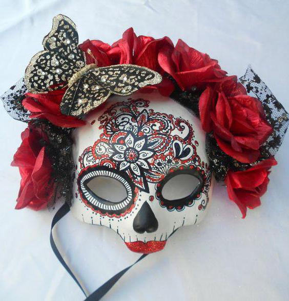masque féminin crâne mexicain
