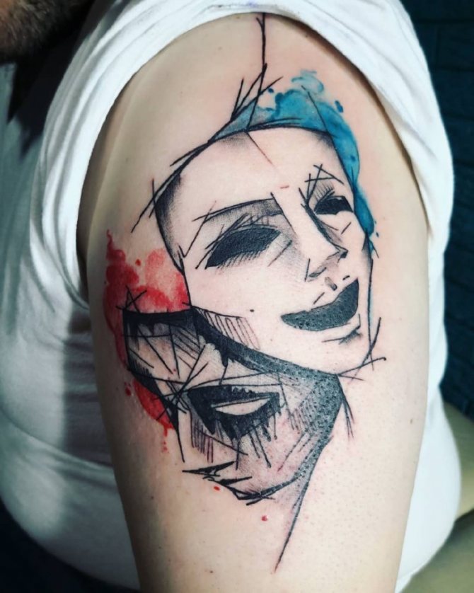croquis de tatouage de masque