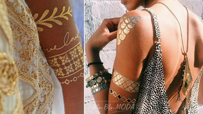 Tatouage flash métallique sur son épaule, photo