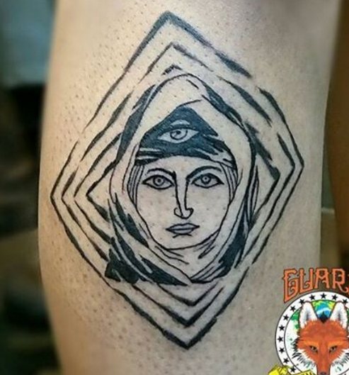 Tatouage du visage d'un musulman