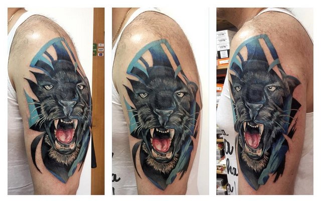 Tatouage de panthère masculine