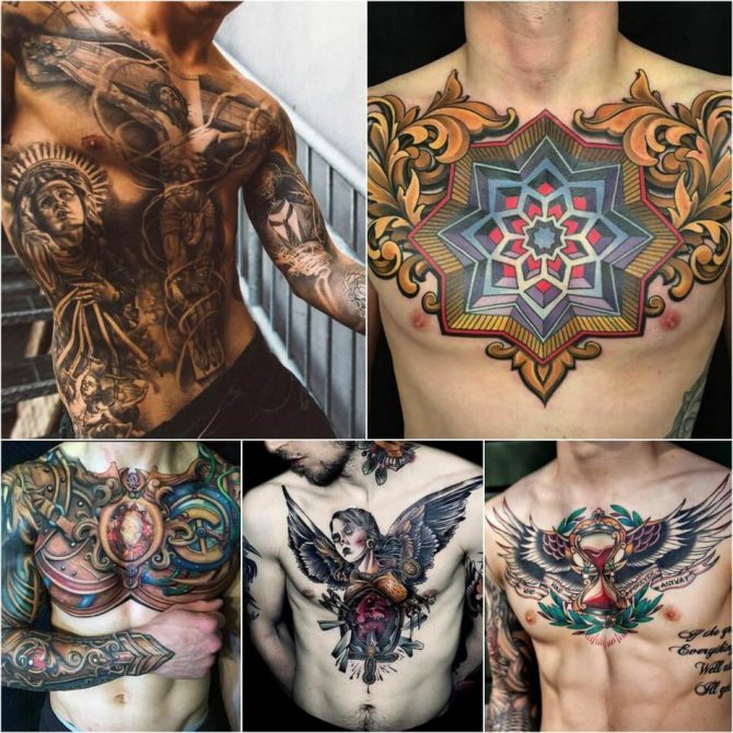 Tatouage de la poitrine d'un homme - Tatouage sur la poitrine pour les hommes - Tatouage de la poitrine d'un homme