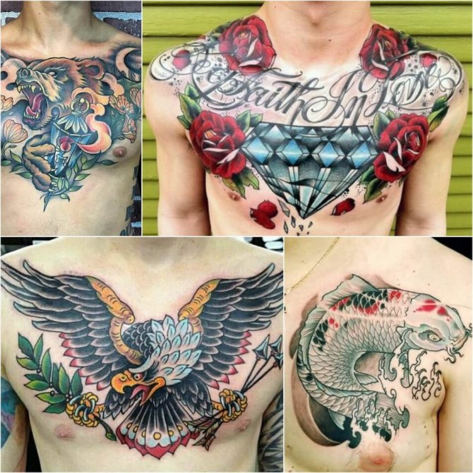 Tatouage de la poitrine pour les hommes - Tatouage de la poitrine d'un homme - Tatouage de la poitrine d'un homme
