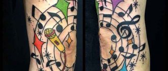 Tatouage de musique sur le bras
