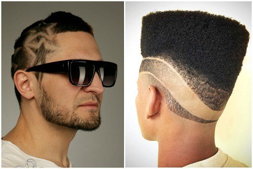 sur les cheveux des hommes