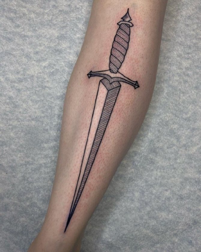 tatouage de couteau