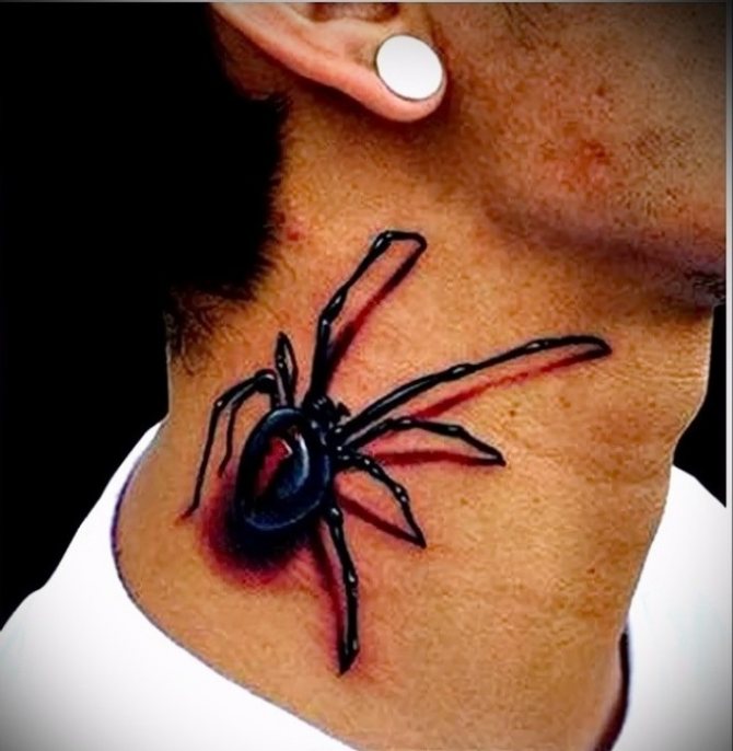 Un tatouage tridimensionnel en forme d'araignée est très intéressant.
