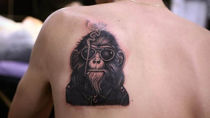 Le singe fume