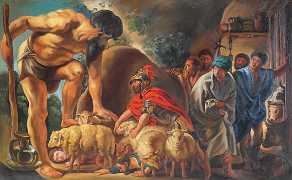 Ulysse dans la grotte de Polyphème, une peinture de Jacob Jordanes