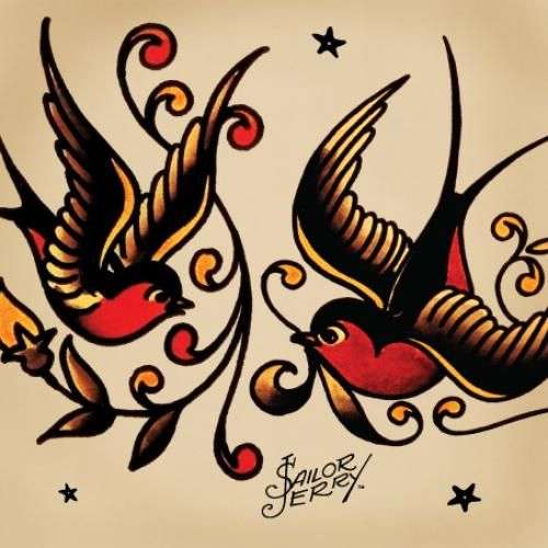 hirondelle de tatouage oldschool