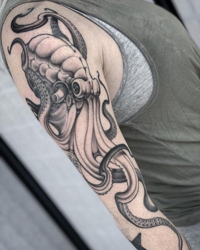 croquis de tatouage de pieuvre