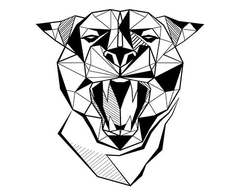 Panthère en géométrie - dessin de tatouage