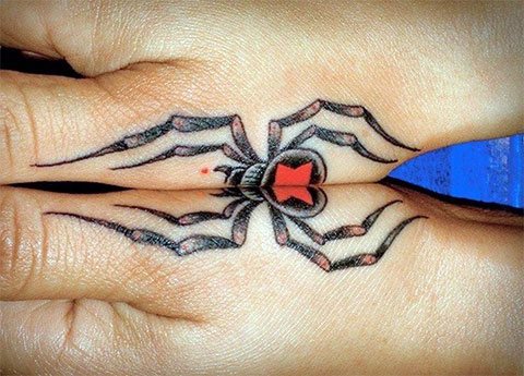 Tatouage jumelé avec une araignée