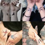 Tatouages jumelés avec l'hirondelle