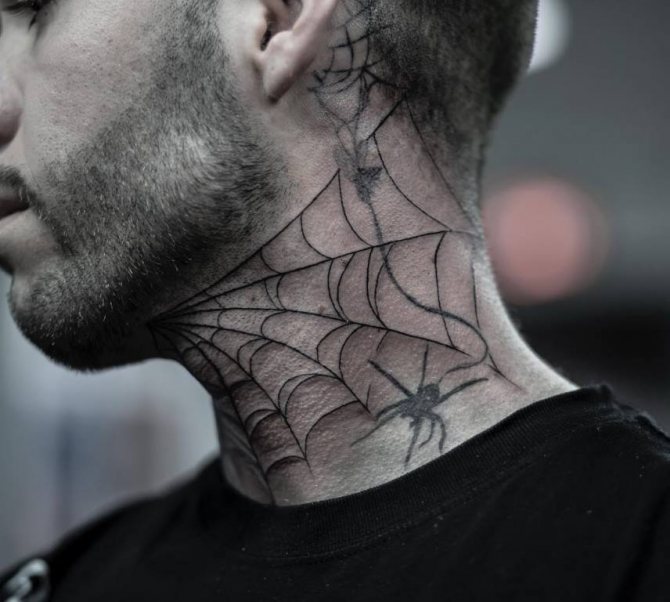 tatouage toile d'araignée