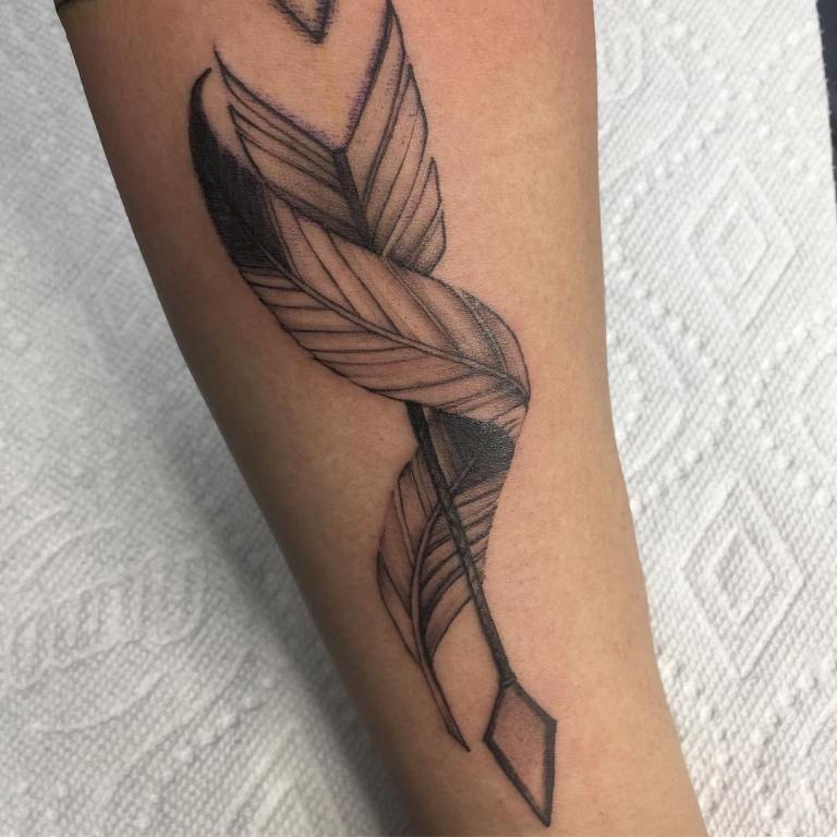 signification du tatouage de plume d'une fille