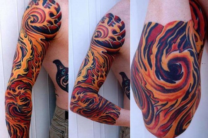 Flamme sur cuir