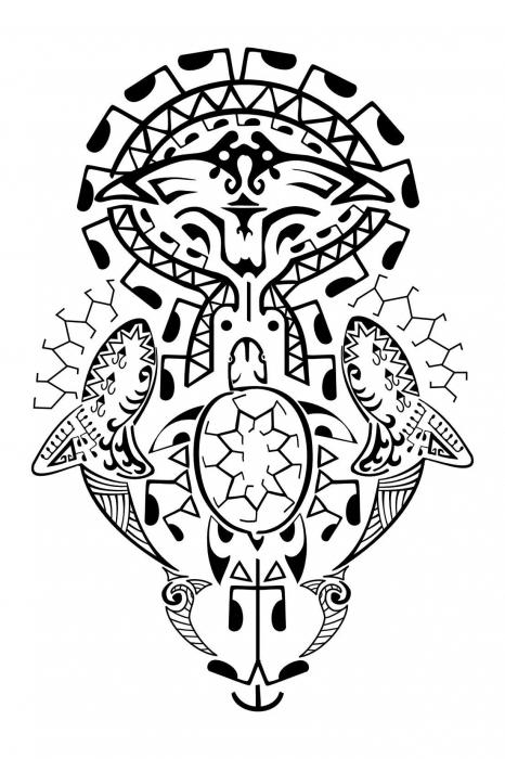 tatouage de tortue polynésienne