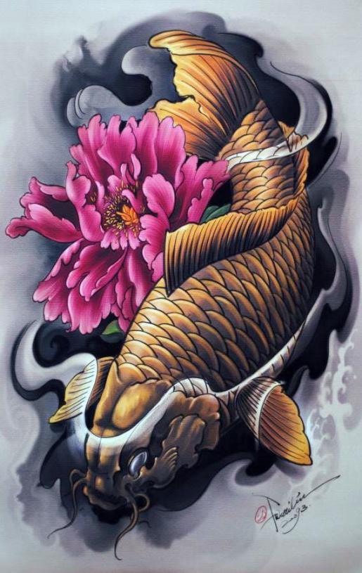 Tatouage populaire de koï