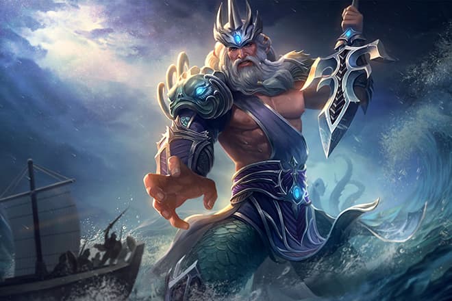 Poséidon dans le jeu Smite