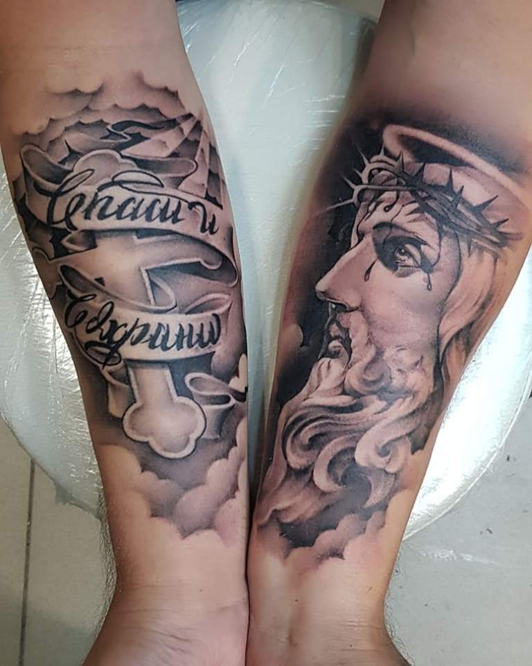 Exemple d'exécution d'un tatouage.