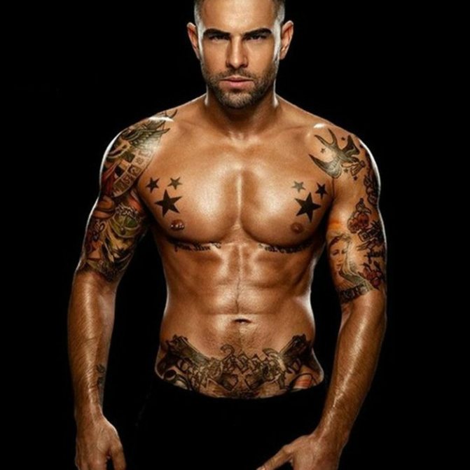 Exemple de tatouage intime masculin sur le bas-ventre