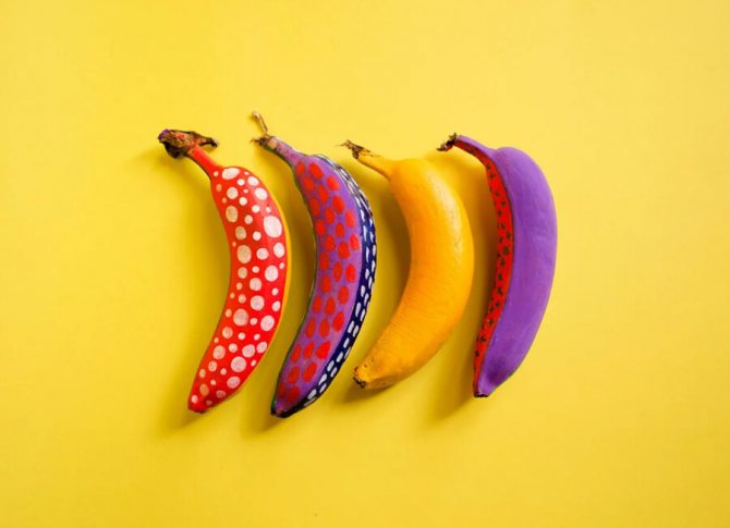 bananes peintes