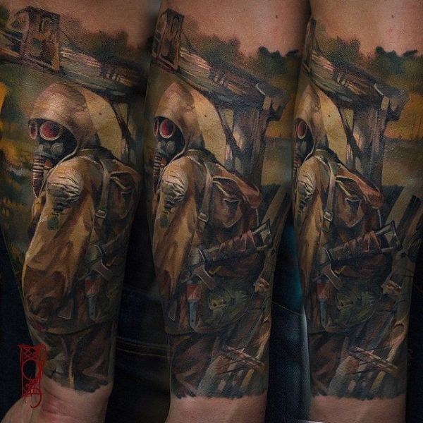 Tatouage réaliste du titre du film Stalker