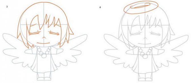 Dessin d'anges avec des ailes beau crayon
