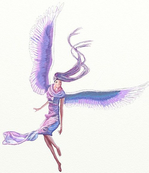 Dessin d'anges avec des ailes beau crayon