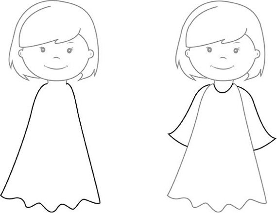 Dessins d'anges avec de belles ailes au crayon