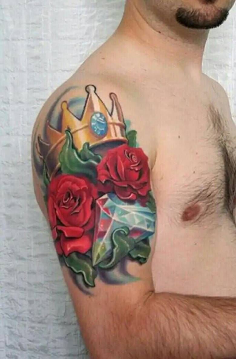 Roses et couronne