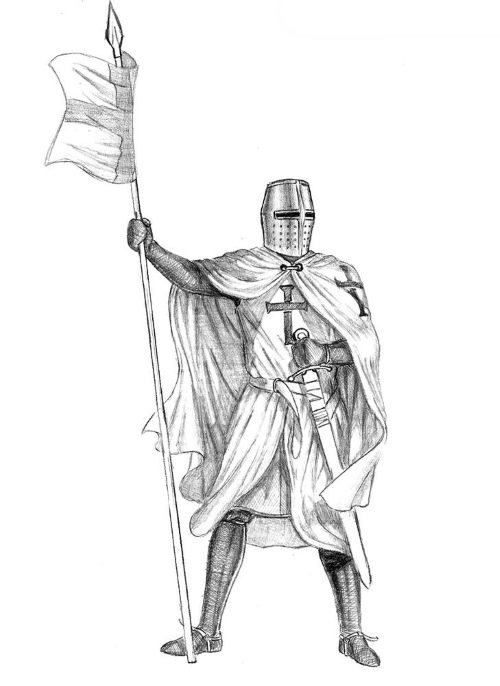 Chevalier en armure dessin au crayon pour enfants