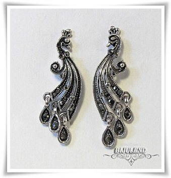 Boucles d'oreilles en forme de paon