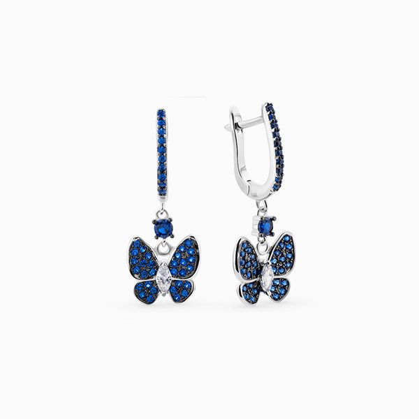Boucles d'oreilles SL avec zircons cubiques et spinelles