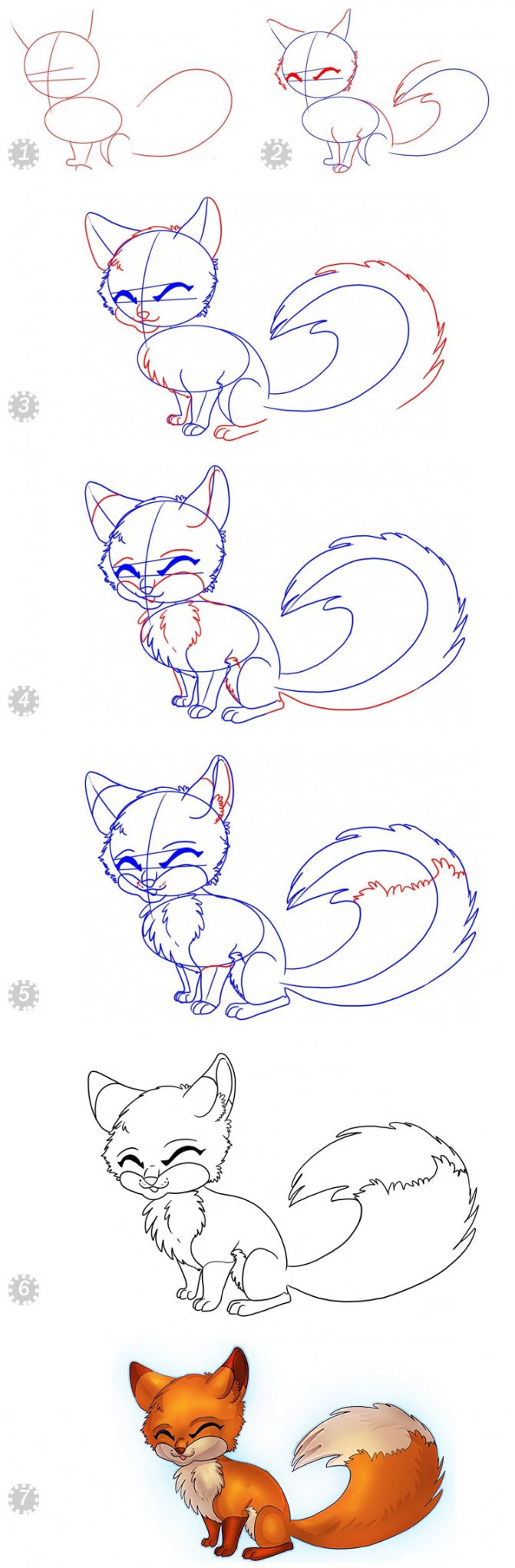 étapes pour dessiner un renard