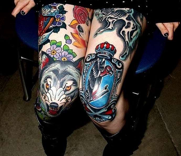 De superbes tatouages sur les jambes des femmes