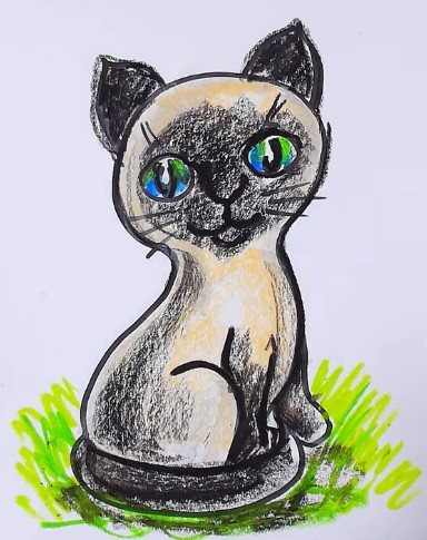 Chat siamois assis