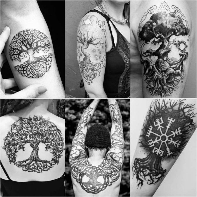 Tatouages scandinaves - Tatouage de l'arbre du monde - Tatouage viking - Yggdrasil