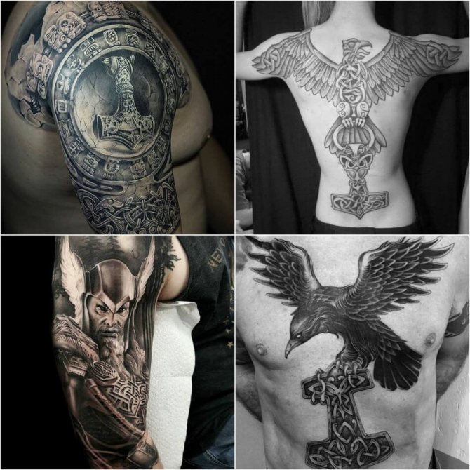 Tatouage scandinave - Tatouage Thor marteau - Tatouage Mjolnir