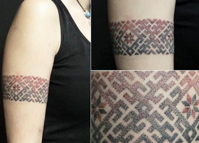 Ornements et motifs slaves pour les tatouages. Pochoirs, dessins pour filles, hommes. Photo