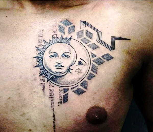 Tatouage du soleil et de la lune