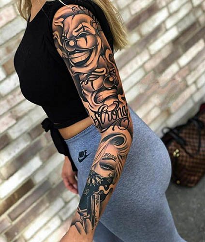 Tatouages modernes pour filles sur le bras. Croquis, sens, photos